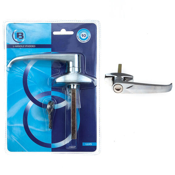 Garage door handle l-shape studded L&B security