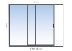 Aluminium sliding door charcoal 1 panel sliding W2700MM x H2100MM