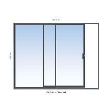 Aluminium sliding door charcoal 1 panel sliding W2700MM x H2100MM