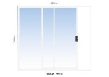 Sliding Door Aluminium 1 Side Opening (OX) White-w2390xh2090mm