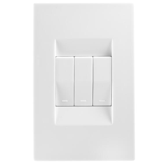 Switch TOPAZ white 3 lever 1 way 2x4