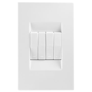 Switch TOPAZ white 4 lever 1 way 2x4