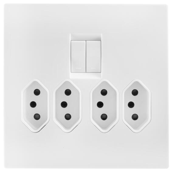 Socket TOPAZ white 4x2 pin 4x4