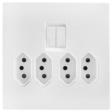 Socket TOPAZ white 4x2 pin 4x4