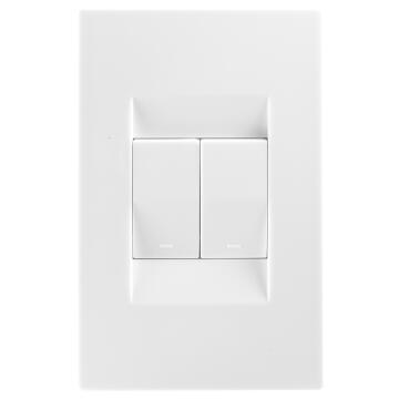 Switch TOPAZ white 2 lever 1 way 2x4