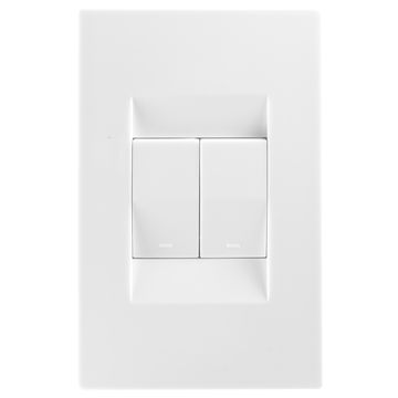 Switch TOPAZ white 2 lever 1 way 2x4