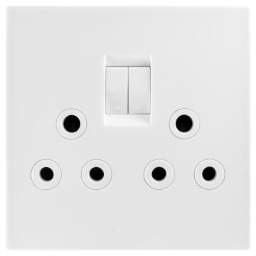 Socket TOPAZ white 2x3 pin 4x4