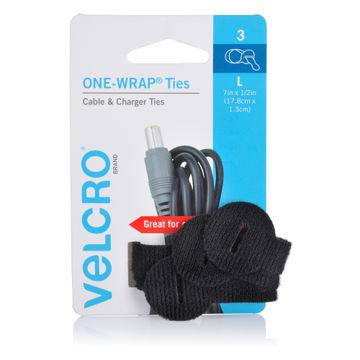 Cable ties VELCRO black 1.27cm x 0.6cm 3 pack
