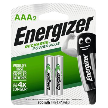 batteryrecharge p/plus aaa 2pck 700mah