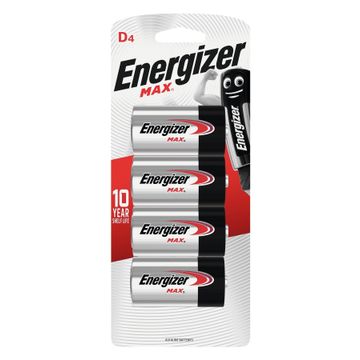 battery alkaline d 4 pck