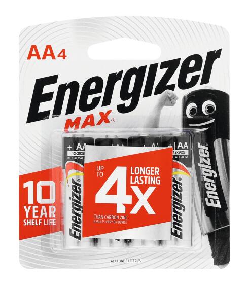 battery alkaline aa 4 pck