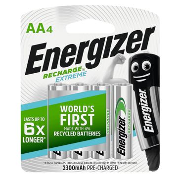 battery recharge extreme aa 4pck2300mah