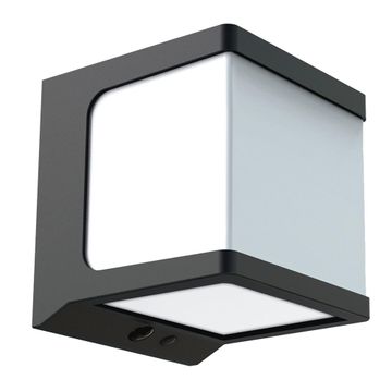 SOLAR WAL LAMP PIR 1000LM CW PC BLK INSP