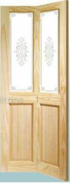 Interior door Pine Bifold 4 Panel Glazed W813mm x H2032mm