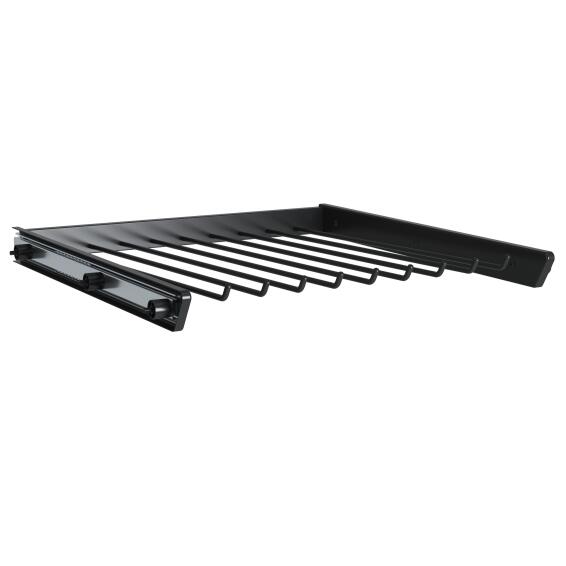 Spaceo Side Mounted Sliding Trouser Rack For 9 To 18 Pairs Black W56xD56cm