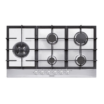 Glem Kitchen 5 Burner Gas Stove 90Cm Burner Stainless Steel Gt951Hix