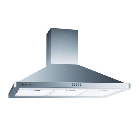 Euroair Kitchen Extractor 90Cm Wall Mount Pyramid Shape Stainless Steel Ch90 In