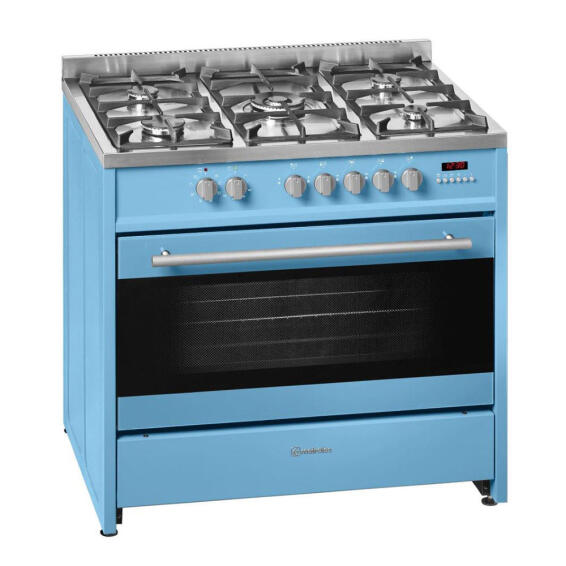 Kitchen Gas Stove Meireles 5 Burner With Electric Multifunction Stove Oven 90cm Blue E915 Pb