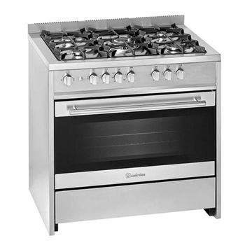 Meireles Kitchen Gas Stove 5 Burner With Electric Multifunction Stove Oven 90Cm Stainless Steel 