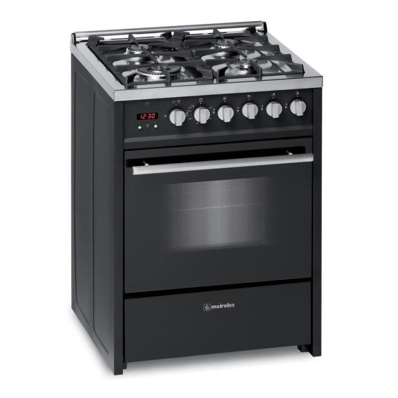 Kitchen Gas Stove Meireles 5 Plates With Electric Multifunction Oven 90 Cm Black E 610 Bl