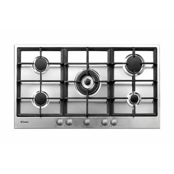 Candy Kitchen 5 Burner Gas Stove 90Cm 5 Burner Inox Cast Iron Grids Silver
