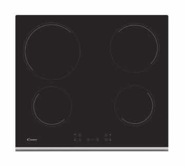 Candy Kitchen 4 Burner Electric Stove Vitroceramic Hob 60Cm Touch Control Black Ch64Xb