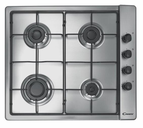 Candy Kitchen Gas Stove 4 Burner 60Cm Inox Enameled Grids Silver