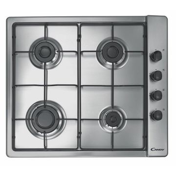 Candy Kitchen Gas Stove 4 Burner 60Cm Inox Enameled Grids Silver