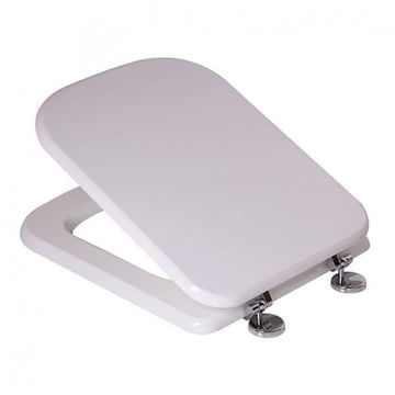 Solo Bermuda MDF Toilet Seat With Chrome Hinge White