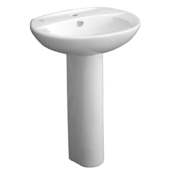 Solo basin with full pedestal w56cm x h44cm x d80cm