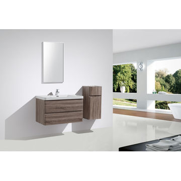Milan cabinet double drawer silver oak 900 (cabinet only)