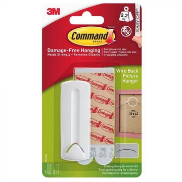 Picture hanger wire lrg damage-free hanging 1 hanger, 2 strips command 3M