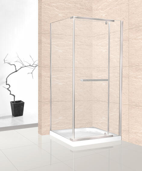 Shower corner entry pivot square CANNES chrome square 100x100x185CM