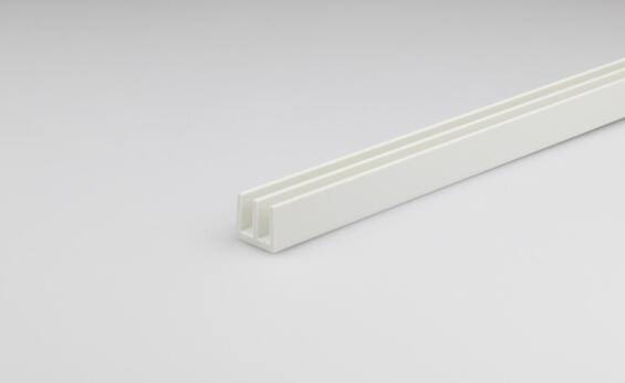 Profile double u-shaped white PVC 1000x14x12mm arcansas