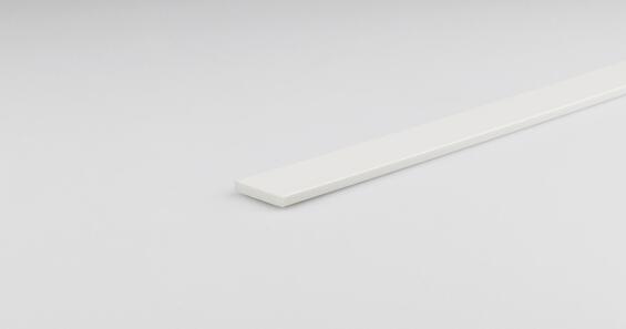 Profile flat white PVC 1000x25x5mm arcansas
