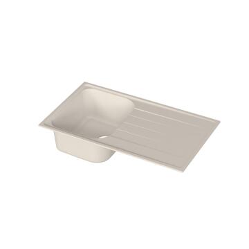 Kitchen sink 1 bowl 1 drainer stone composite drop in white W89XD50XH20.5CM