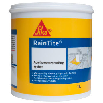 Acrylic waterproofing system SIKA RAINTITE white 1 litre pail
