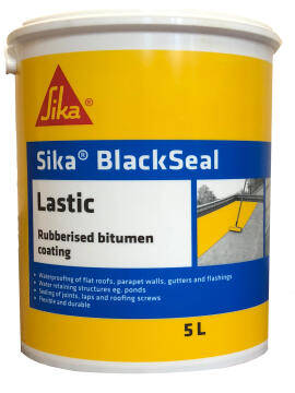 Rubberised bituminous waterproofing coating SIKA blackseal-lastic 5 litrestr