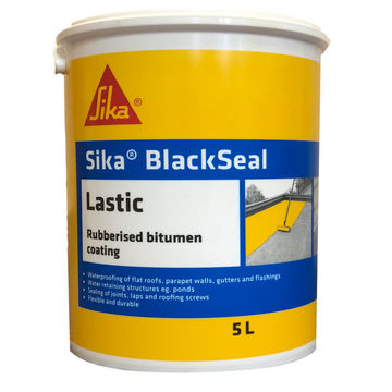 Rubberised bituminous waterproofing coating SIKA blackseal-lastic 5 litrestr
