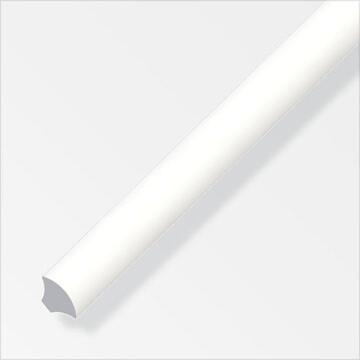 Profile half quarter circle system matt white PVC 2600x14x14mm arcansas