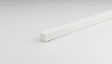 Profile square rod white PVC 1000x12x12mm arcansas