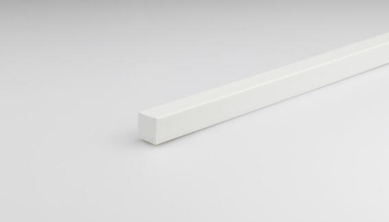 Profile square rod white PVC 1000x12x12mm arcansas