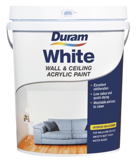 Wall and Ceiling Acrylic Paint DURAM White 20L