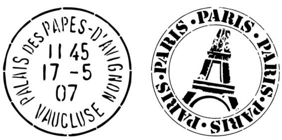 Granny B's Stencils Postage Marks Paris 