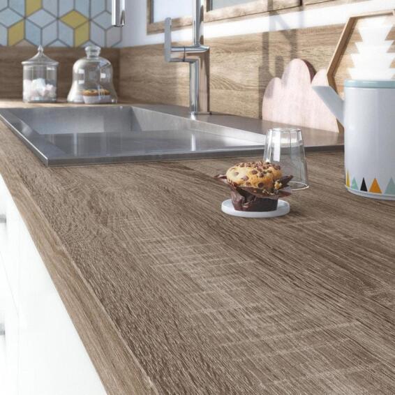 Kitchen Countertop Laminate L315Cm X D65Cm X H5,8Cm Oak Havana