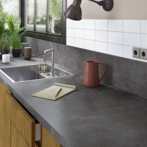 Kitchen Countertop Laminate Old Metal L300Cmxd65Cmxh3.8Cm