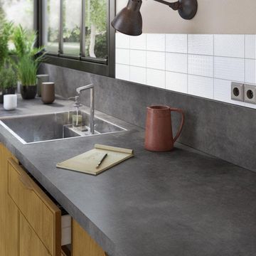Kitchen Countertop Laminate Old Metal L300Cmxd65Cmxh3.8Cm