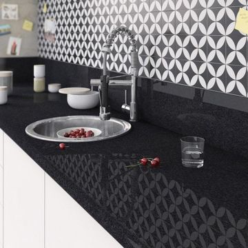 Kitchen Countertop Laminate L300Cm X D65Cm X H3,8Cm Black Marble