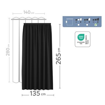 Inspire curtain lining caleb black 135 x 265 cm