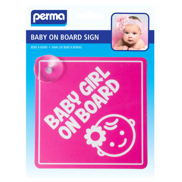 Baby on board sign pink perma